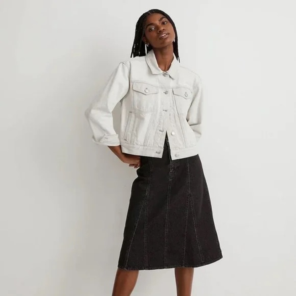 Madewell Trucker Crop Jean Jacket Small Glenrich Wash